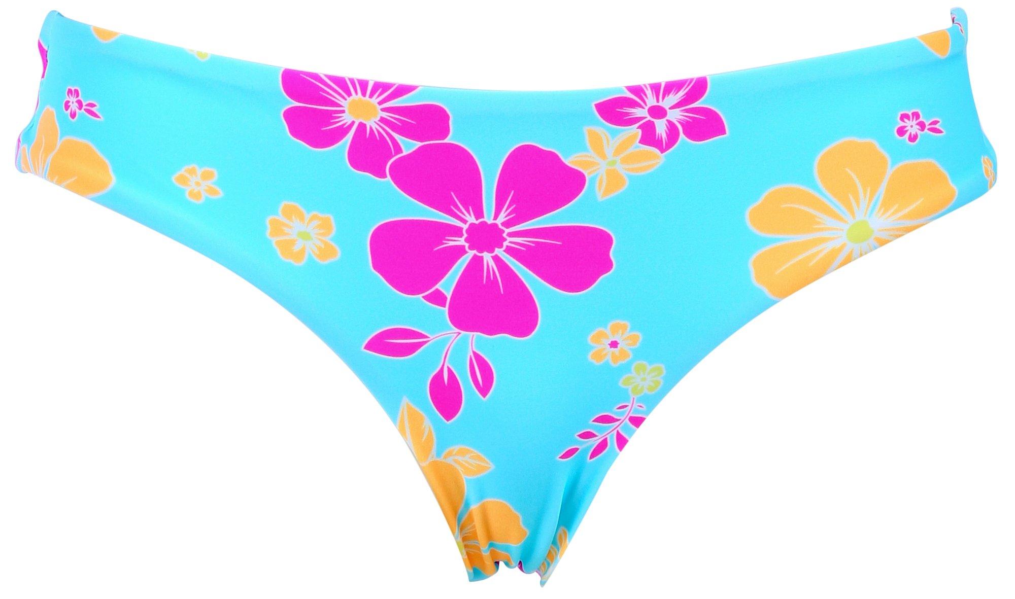 Cyn & Luca Juniors Floral Ruched Bikini Brief Bottom