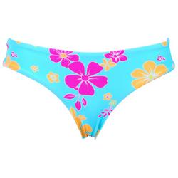 Juniors Floral Ruched Bikini Brief Bottom