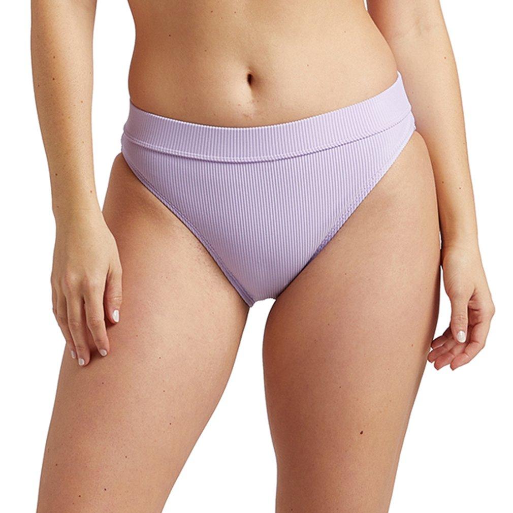 Juniors Solid Heidi Ribbed Hi-Waist Swim Bottom