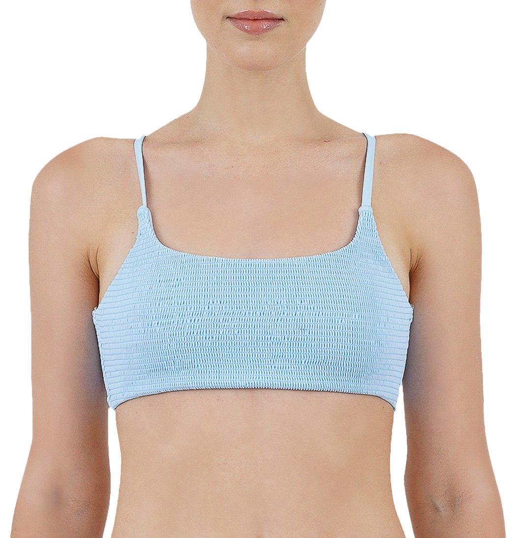 Cyn & Luca Juniors Solid Smocked Bralette Swim Top