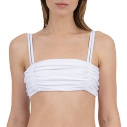 Cyn & Luca Juniors Solid Ribbed Ruched Bralette Swim Top
