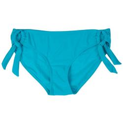 Juniors Solid Loop Tie Side Bikini Bottom
