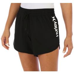 Womens Solid Zip Pocket Swim Short