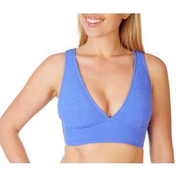 Juniors Solid Textured Wide Strap Lace Up Swim Top
