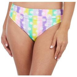 Juniors Striped Floral Banded High Rise Hipter Swim Bottoms