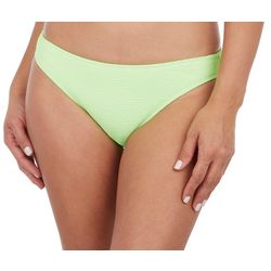 Juniors Solid Ribbed Hipster Swim Bottoms