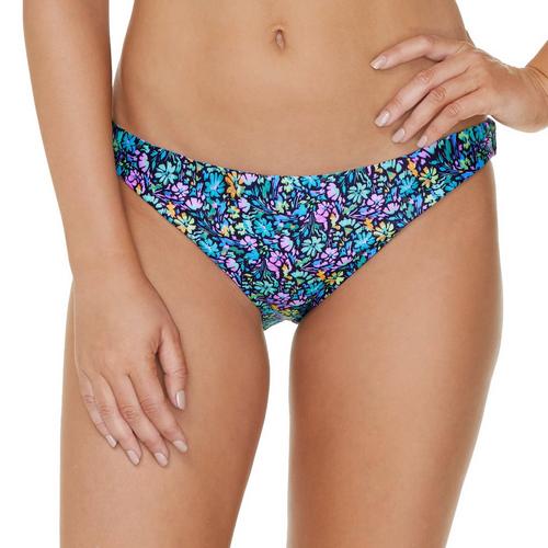Juniors Raisins Ditzy Floral Side Ruched Hipster Bottoms
