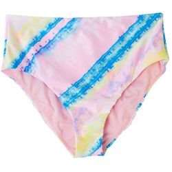 Island Soul Juniors High Waist Tie-Dye Bikini Brief Bottoms