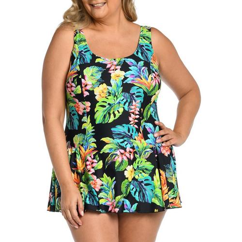 Plus Oahu Oasis Princess Seam Swim Dress One
