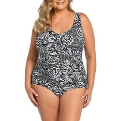 Plus Tahitian Tribe Floral One Piece