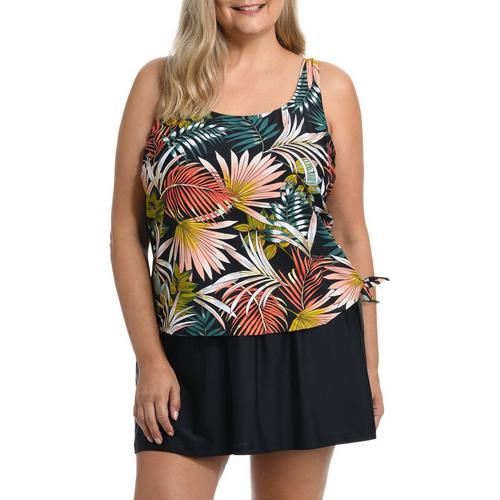 Maxine Of Hollywood Plus Faux Skirtini One Piece