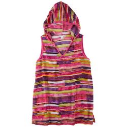 Kaktus Plus Graphic Stripe Hooded Cover Up