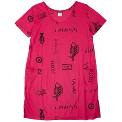 In Gear Plus 100% Cotton Fish Short Sleeve T-Shirt Coverup