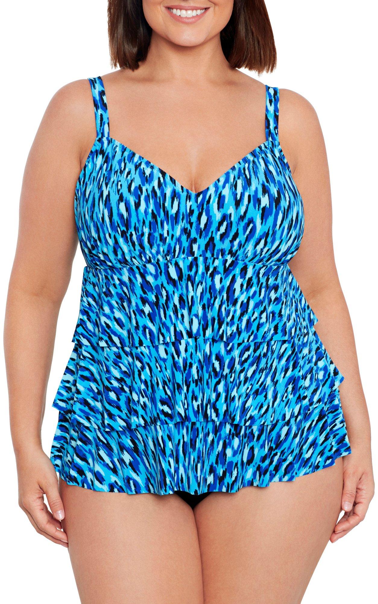 Swimsuits For All Women's Plus Size Shirred Sarong One Piece 22 Tropical  Paradise 