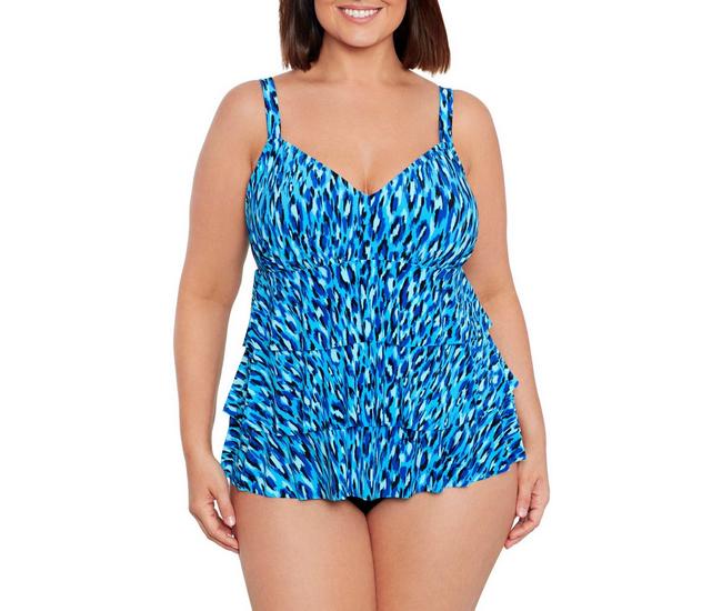 Swimsuits For All Women's Plus Size Cut Out Underwire One Piece Swimsuit 6  Aztec 
