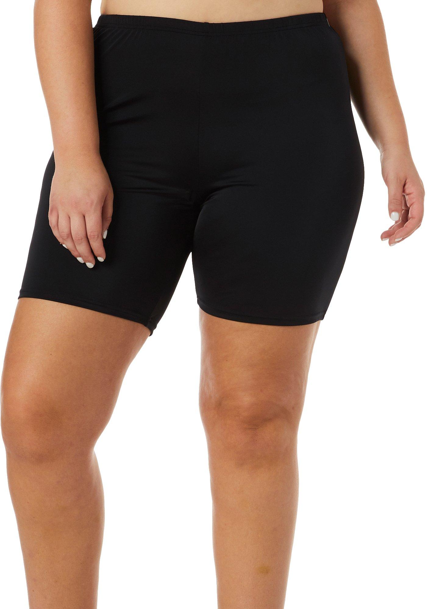 Plus Solid Hip Minimizer Swim Bike Shorts