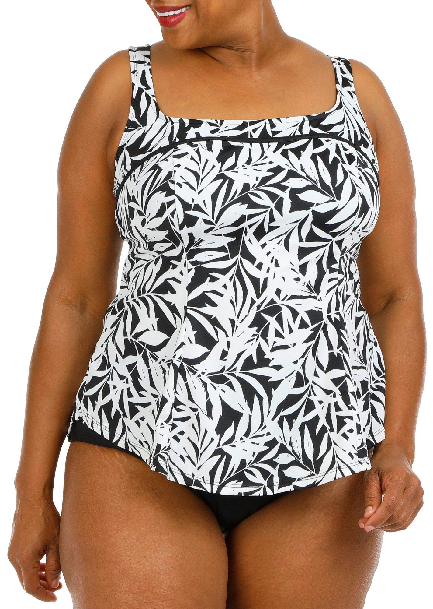 A Shore Fit Plus Windswept Square Neck Tankini Top