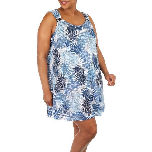 Pacific Beach Plus Two Tone Palms O-Ring Coverup