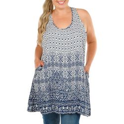 Pacific Beach Plus Ombre Print Sleeveless Coverup