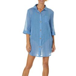 Wearabouts Womens New Port Solid Button Down Cover-Up