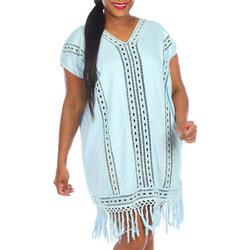 Womens Solid Crochet Coverup