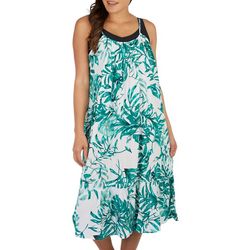 Womens Tropical Tiered Sleeveless Coverup
