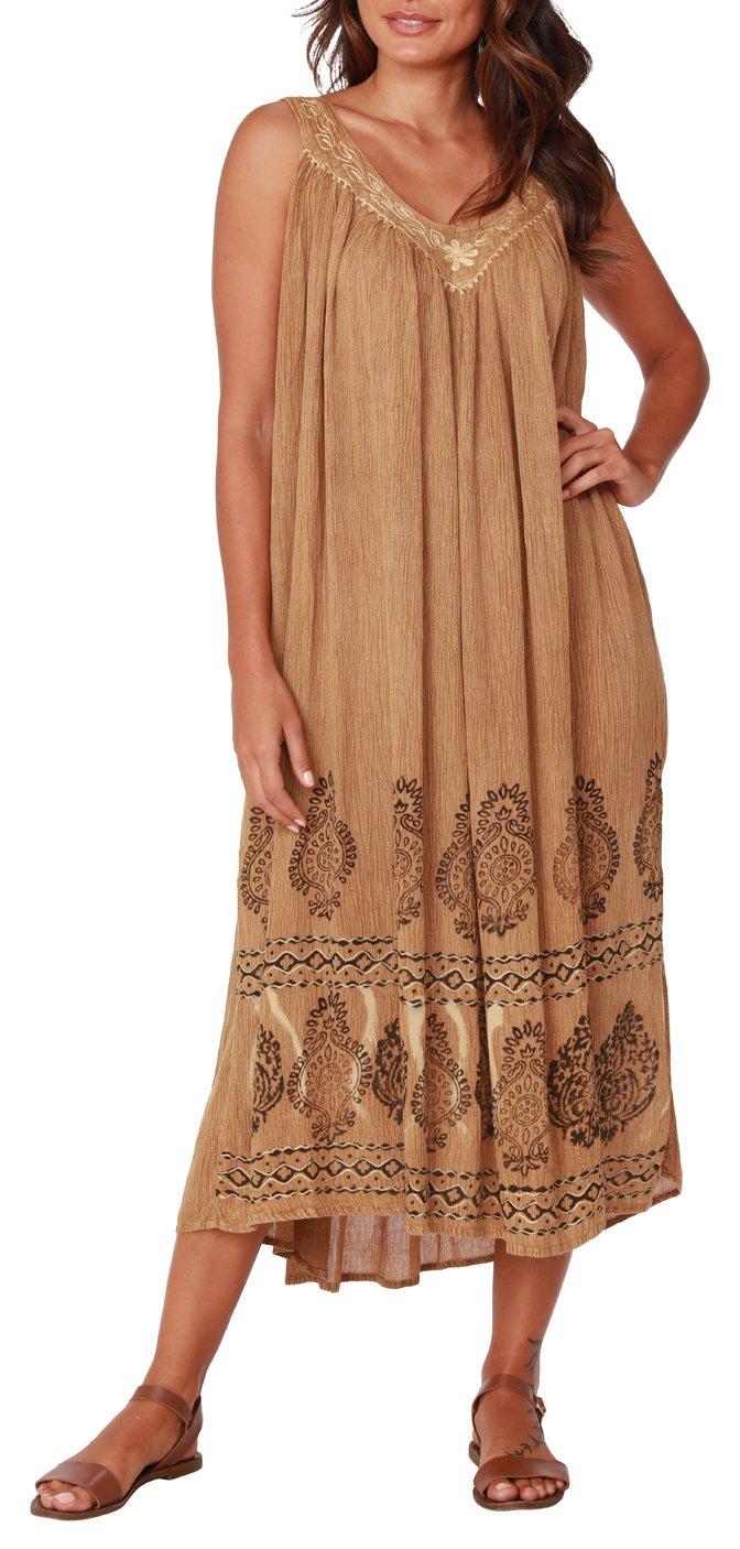 In Gear Womens Mosaic Embroidered Sleeveless Coverup