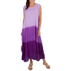 Womens Ombre Side Tie Sleeveless Dress Coverup