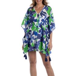 Marina Blue Womens Floral Flowy Coverup