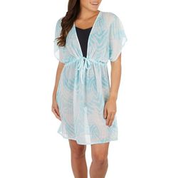 Womens Poolside Plunge Sheer Tie Front Coverup