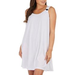 Womens Solid Stretch Gauze Sleeveless Coverup