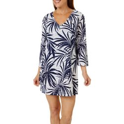 Pacific Beach Palm Mesh Tunic Cover Up