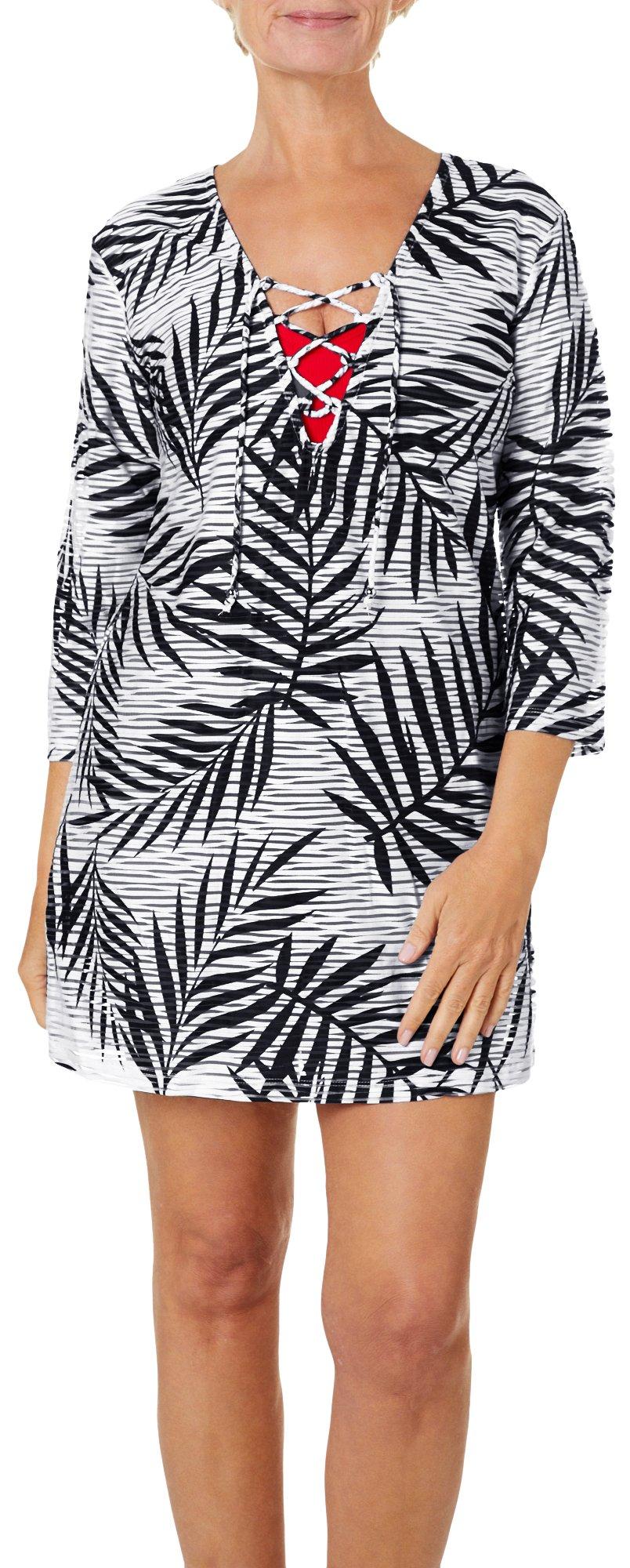 palm leaf swim cover up
