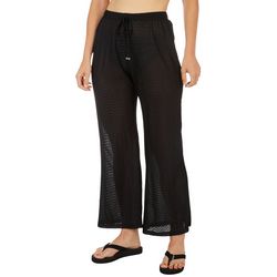 Pacific Beach Womens Solid Mesh Waves Pant Swim Coverup