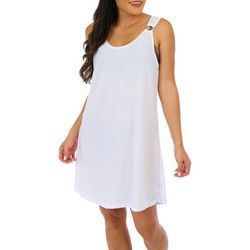 Pacific Beach Womens Solid O Ring Sleeveless Coverup