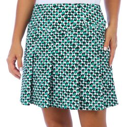 Nanette Lepore Womens 17 in. Print Pique Pleated Skorts
