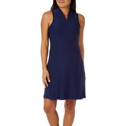 Tee Time Womens Sold 1/4 Zip Sleeveless Golf Dress