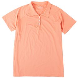 Court Haley Womens Solid Polo Shirt