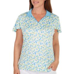 Court Haley Womens Floral Print Golf Polo Shirt