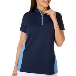 Court Haley Womens Colorblock Short Sleeve Polo Shirt