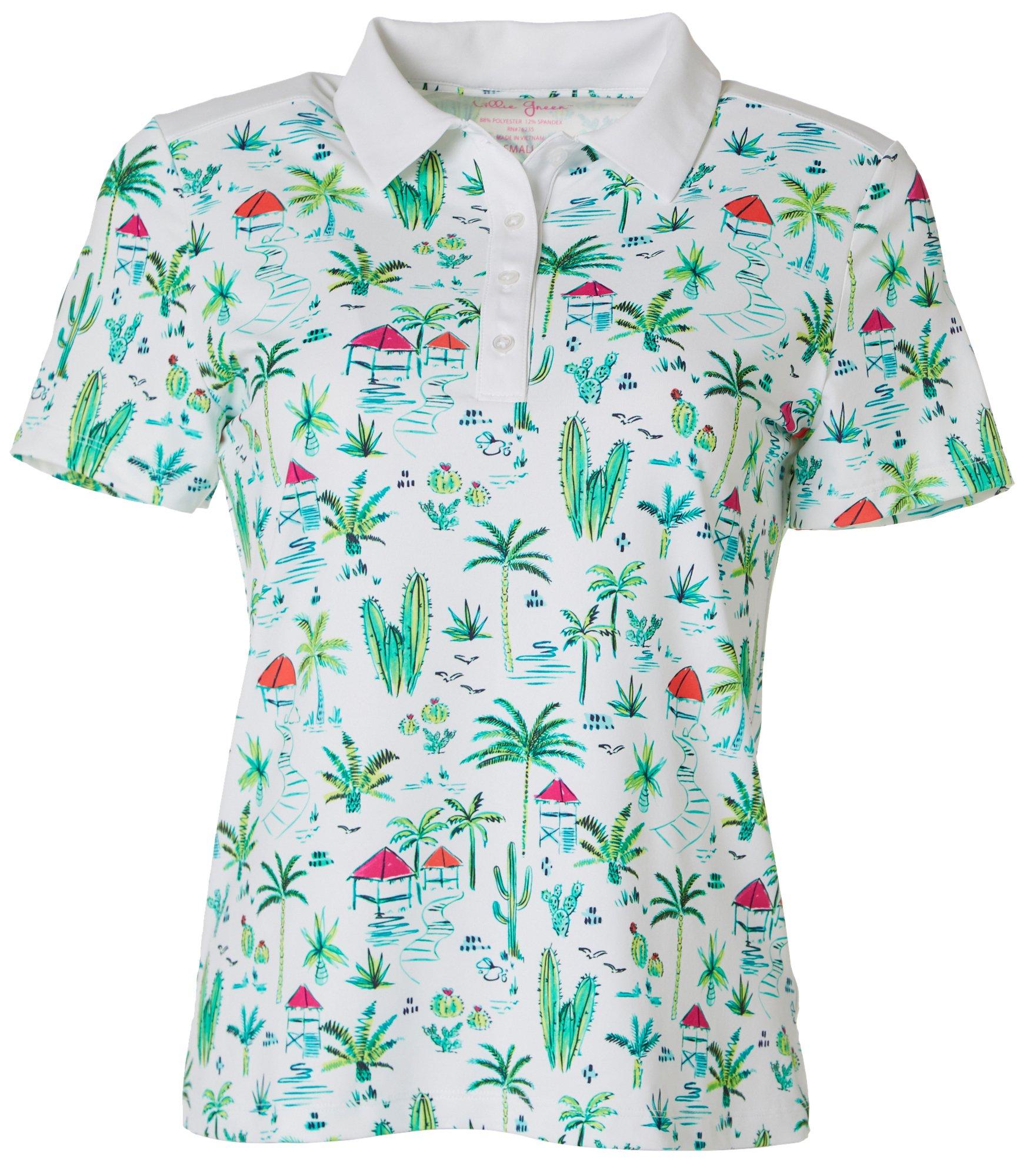 Lillie Green Womens Paradise Scene Golf Polo Shirt | Bealls Florida