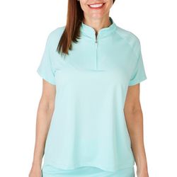 Coral Bay Golf Womens 1/4 Zip Short Sleeve Polo Top