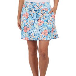 Coral Bay Womens 18 in. Tropical Flare Skort