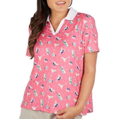 Coral Bay Golf Womens Cocktails Polo Collar Top