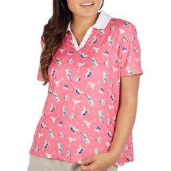 Womens Cocktails Polo Collar Top