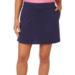 Lillie Green Womens 16 in. Solid Pleated Pocket Skort