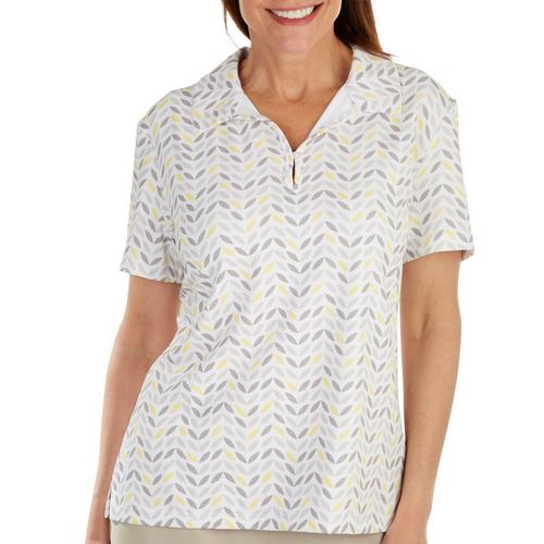 Lillie Green Womens Graphic Mesh Inset Short Sleeve