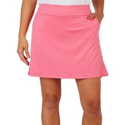 Lillie Green Womens 18 in. Solid Pleated Pocket Skort