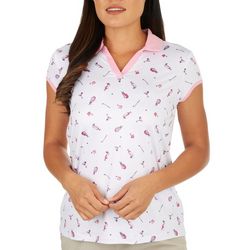Coral Bay Golf Womens Golf Day Cap Sleeve Polo Top