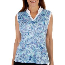 Coral Bay Golf Plus Graphic Sleeveless Polo Top